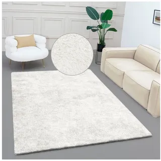 bruno banani Hochflor-Teppich »Dana«, rechteckig, uni, weich, Mikrofaser Teppiche, Wohnzimmer, Schlafzimmer, Esszimmer Bruno Banani weiß B: cm 1 St.