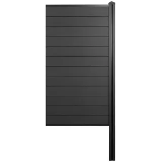 Mendler WPC-Sichtschutz Sarthe, Windschutz Zaun, WPC-Pfosten zum Einbetonieren ~ Erweiterungselement schmal, 98cm anthrazit