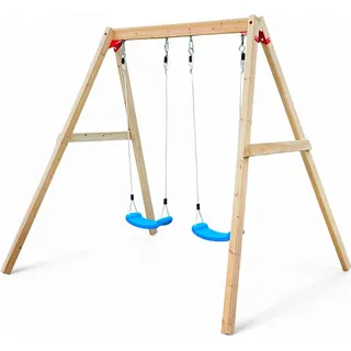 Doppelte Holz-Gartenschaukel GINGER HOME, 225x200x201cm, für Kinder - Blau