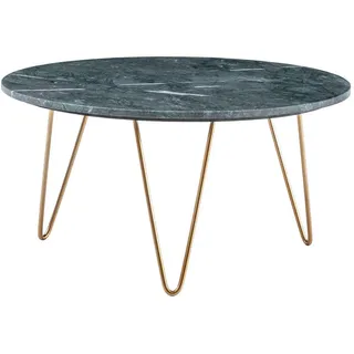 Livetastic Couchtisch , Grün , Stein , rund , Haarnadel , 70x35x70 cm , einfacher Aufbau , Wohnzimmer, Wohnzimmertische, Couchtische, Couchtische rund