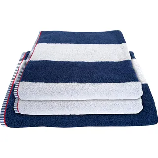 Dyckhoff Handtuch Set »Maritim, Block Stripe« Set 3 Stk. Frottier 2 Handtücher (50x100cm), 1 Duschtuch (70x140cm), blau