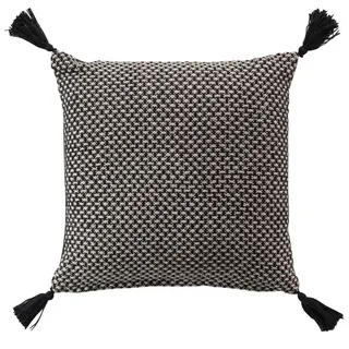 Douceur d ́intérieur Zierkissen Jennie 40/40 cm , Schwarz , Naturmaterialen , 40x40 cm , Heimtextilien, Wohntextilien, Kissen, Zierkissen