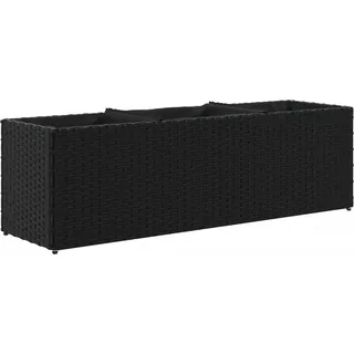 vidaXL Hochbeet mit 3 Fächern Schwarz 105x30x32 cm Poly Rattan - Schwarz