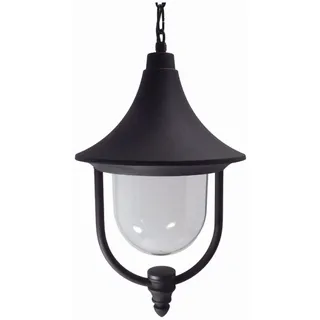 MADILAH Rustikale Außen Hängeleuchte Schwarz Aluminium Ø29cm E27 IP43