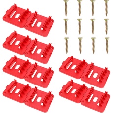 6 Stück Lithium Batteriesockel Kompatibel mit Milwaukee M18 18V Batterieserie Batteriehalter Batteriemontagesockel Kunststoff Rot