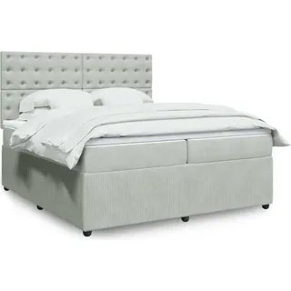 Langlebige Boxspringbett mit Matratze Hellgrau 200x200 cm Samt Gästebett mit Lattenrost Möbel7192680 - Grau