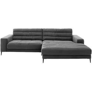 Dieter Knoll Ecksofa , Anthrazit , Textil , Ottomane rechts, L-Form , 296x207 cm , Blauer Engel, Goldenes M, Oeko-Tex® Standard 100, DGM-Emissionslabel , Typenauswahl, Fußauswahl, Lederauswahl, Stoffauswahl, Hocker erhältlich, Rücken echt , Wohnzimmer, Sofas & Couches, Wohnlandschaften, Ecksofas