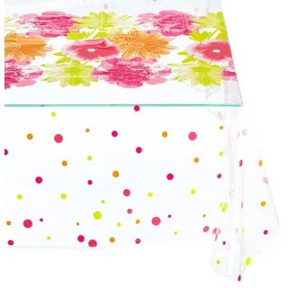 CALITEX Florelia Tischdecke PVC weiß 250 x 140 cm