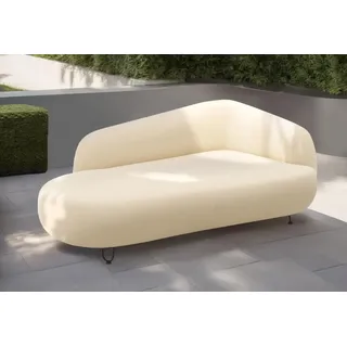 DOMO. collection Outdoor Sofa Langeroog, wetterfeste Gartensofa, Chaiselongue mit Metallfüßen, Gartencouch, Couch, Gartenmöbel, Outdoor-Möbel, 117 x 105 x 79 cm (BxTxH), beige