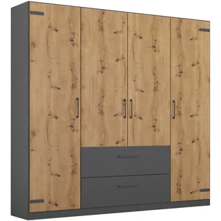 rauch Drehtürenschrank »Holmes« im Industrial Style, mit Schubkästen, mit oder ohne Spiegel, grau