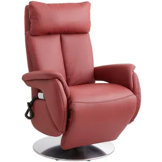 Cantus Relaxsessel , Dunkelrot , Metall , Echtleder , Nappaleder, Longlife-Leder , 78x110x81 cm , Goldenes M , Relaxfunktion, Herz-Waage-Funktion , Wohnzimmer, Sessel, Ledersessel