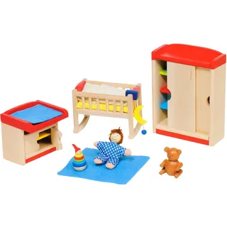 GoKi Puppenhaus-Möbel Kinderzimmer rot, weiß 51905