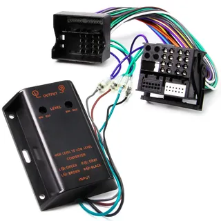 Adapter-Universe Verstärker 2 Kanal Chinch Adapter Kabel auf Quadlock Ausgang Verlängerungskabel High-Low passend für BMW Ford Mercedes Seat Skoda VW - Radio Endstufe