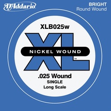 D'Addario XLB025W Nickel (Größe: XL) Wound Bass Einzelsaite Long Scale 125