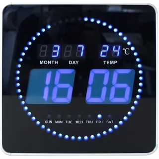 Unilux FLO LED Wanduhr 28,0 cm 28 x 28 schwarz
