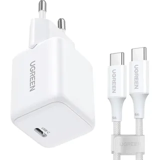 UGREEN X513 30W GaN 1x USB-C + 1m USB-C Kabel – Weiß