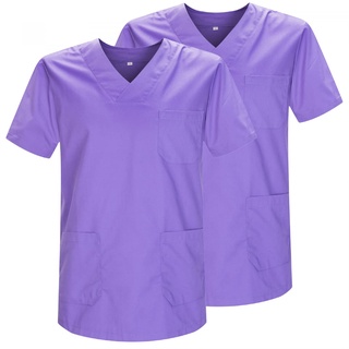 MISEMIYA - Packung 2 STK. - SANITÄRE CASACA Unisex SANITÄRE Uniformen SANITÄRE UNIFORM MEDIZINISCHE UNIFORM - Ref. 817 * 2 - X-Large, Flieder 21