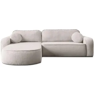 lookway Eckcouch mit Schlaffunktion und Bettkasten 2-Sitzer Beige