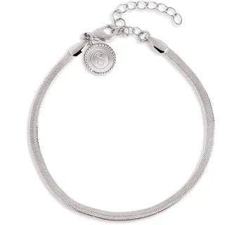 SINGULARU - Lisse Fußkettchen. Edelstahl mit silberfarbener Beschichtung. Schmuck für Damen.