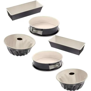 Dr. Oetker 9331150 Backform Set mit 3 Backformen, Vermissform, Springform, Kuchenform, Kastenform, Brotform, Gugelhupfform, Antihaftbeschichtung, Stahl, Keramik