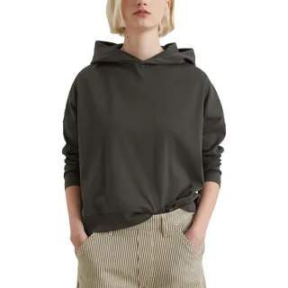 Marc O'Polo Denim Damen Hoodie mit Stretch-Anteil Relaxed Fit, Braun (Charcoal), S