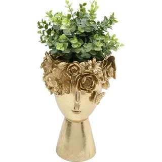 Kare Design Deko Vase Flowercrown, Gold, Blumenvase für Trockenblumen, Dekorationsvase, 31cm (H)