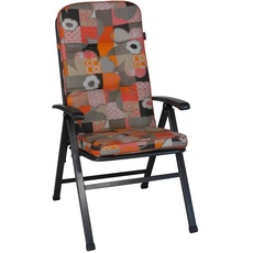 Angerer Freizeitmöbel GmbH Auflage für Gartenmöbel - Stuhlauflage hoch Made in Germany (Orange-Beige gemustert)
