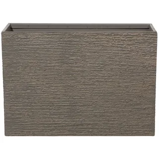 Beliani Blumentopf dunkelbraun rechteckig 34/80/56 cm Edessa , Stein , 56 cm , Dekoration, Blumen & Blumentöpfe, Übertöpfe