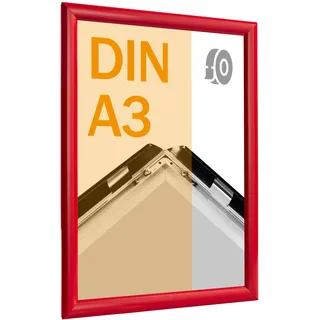 Klapprahmen A3, selbstklebend rot  | Gehrung, Aluminium