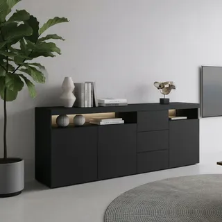 borchardt Möbel Kapstadt 200 x 72 x 0 cm schwarz
