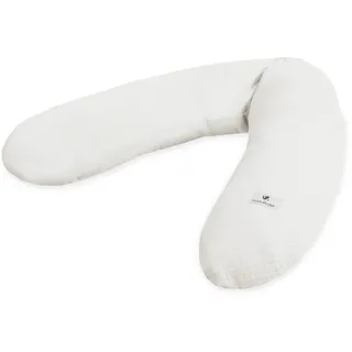 Julius Zöllner Musselin Stillkissen ca. 190 cm | Füllung 42 Liter EPS-Mikroperlen | Made in Germany | Bezug aus 100% Baumwollmusselin | OEKO-TEX® STANDARD 100 | Ivory