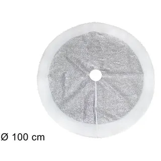 X Weihnachtsbaum Teppich Rock Verkleidung Teilbaum Weihnachten 100cm Silber Dfh