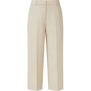 comma strukturierte Culotte Hose mit Wide Leg, Mid-Rise-Höhe und Ankle-Länge - Beige