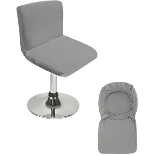 BTSKY Graue Barhocker-Schonbezüge mit Rückenlehnenbezug, Stretch-Stuhlbezug für kurzen Drehstuhl, Esszimmerstuhl, Rückenlehne, Barhocker, Stuhl