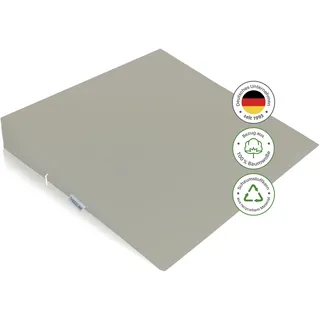 Theraline Sitzkeilkissen orthopädisch für Bürostuhl aus hochwertigem Schaumstoff, ergonomischer Sitzkeil für Auto, Keilkissen mit abnehmbarem Bezug, lehmgrau, 100% Baumwolle, waschbar bei 60°C