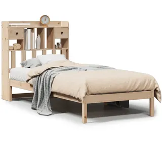 vidaXL Massivholzbett mit Regal ohne Matratze 90x190 cm Kiefer - Braun