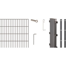 Alberts 646318 Erweiterung zu Zaungabionen Step2 | verschiedene Höhen - wahlweise in verschiedenen Farben | zum Aufschrauben | kunststoffbeschichtet, anthrazit | Breite 200 cm | Höhe 100 cm