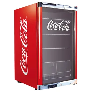 °CUBES Coca Cola Kühlschrank 115L | Getränkekühlschrank groß mit Glastür, perfekt für Partys & Gewerbe | Energieeffizient, 84,5 cm hoch, 104 kWh/Jahr - Flaschenkühlschrank groß