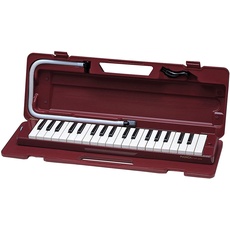 Yamaha Pianica 37 keys, 3 Octaves, from f to f3, weight: 790g, incl. mouthpiece, extension pipe set and carrying case, dark red