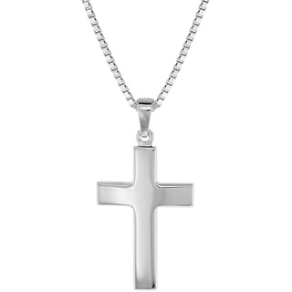 trendor 08474 Herren-Halskette mit Kreuz 27 mm Sterlingsilber 925, 45 cm