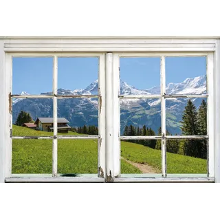 queence Leinwandbild »Südtirol«, Berge & Alpenbilder-Berghütte-Natur, (1 St.), Premium-Leinwandstoff, grün