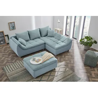 Jockenhöfer Eckcouch Polyester 2-Sitzer Blau