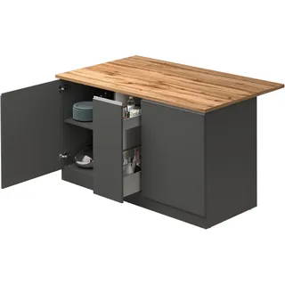 kochstation Kochinsel KS-Sole 155 x 90 x 90 cm Grau