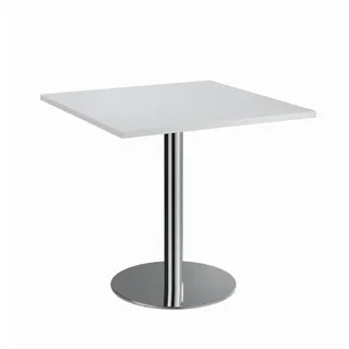 Venda Konferenztisch , Grau, Chromfarben , Metall, Holzwerkstoff , quadratisch , Säule , 80x75.5x80 cm , Fsc, DIN EN ISO 14001, DIN EN ISO 9001 , Büromöbel, Schreibtische, Besprechungstische