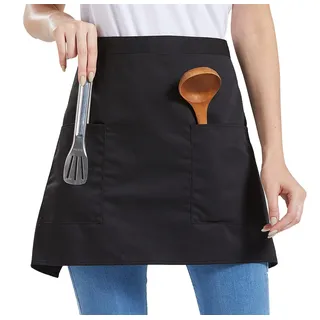 Nanxson Unisex halb Taille Schürze Küchenschürze Kochschürze Kellnerschürze Bistroschürze mit 2 Taschen für Küche, Restaurant, Café