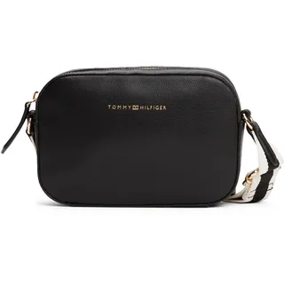 Tommy Hilfiger Logo Tape CAMERA BAG«, Damen Schultertasche, Minibag mit Logo-Schriftzug auf Umhängeriemen schwarz