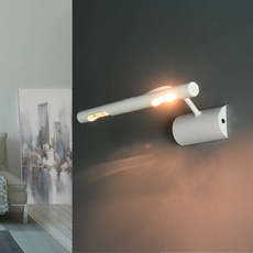 Licht-Erlebnisse Weiße Bilderlampe Metall 2x G9 B:29cm klassisches Design Bilderleuchte Wandlampe Wohnzimmer