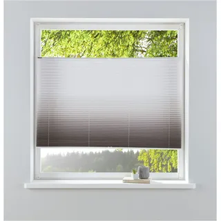 Plissee MY HOME "Ombré" Gr. 6, grau (taupe), B:90cm H:130cm, Obermaterial: 100% Polyester, Plissees, Plissee, Fixmaß, Farbverlauf, Klemmträger