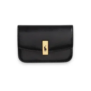 Polo Ralph Lauren für Damen. 427P04990002 Schwarzes Leder-Klappkartenetui Polo ID (OSFA), Lässig, Klassisch
