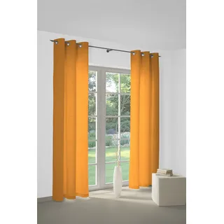 Vorhang WIRTH "WirthNatur" Gr. 1, orange, B:127cm H:145cm, Baumwolle, Gardinen, Vorhang, 1-lagig